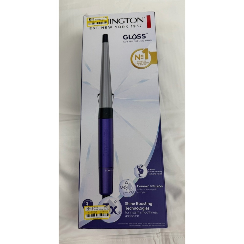 Remington Gloss Tapered Curling Wand 1/2 - 1" Ceramic Tapered  Barrel